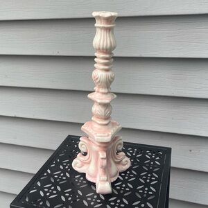 Vintage Pink Candlestick Holder